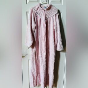 Vintage Tuftees Chenille Robe Zip Front Pink